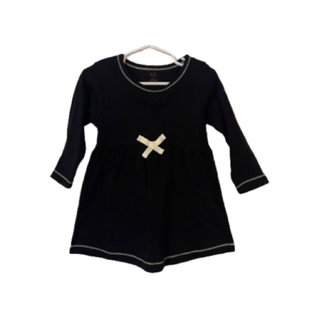 Touched by Nature Girls Black Long Sleeve Dress Size 24 Months